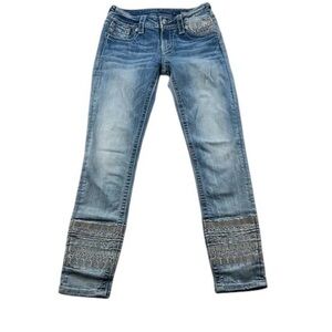Miss Me Signature Cuffed Skinny Jeans Light Wash Women's Size 27